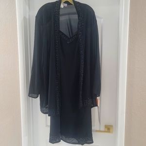 NWT Vintage Samuel Scott Two Piece Cocktail Dress Beaded Size 18